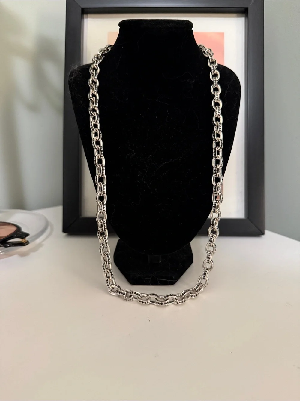 Chrome Hearts Polished Silver Oval-Link Necklace